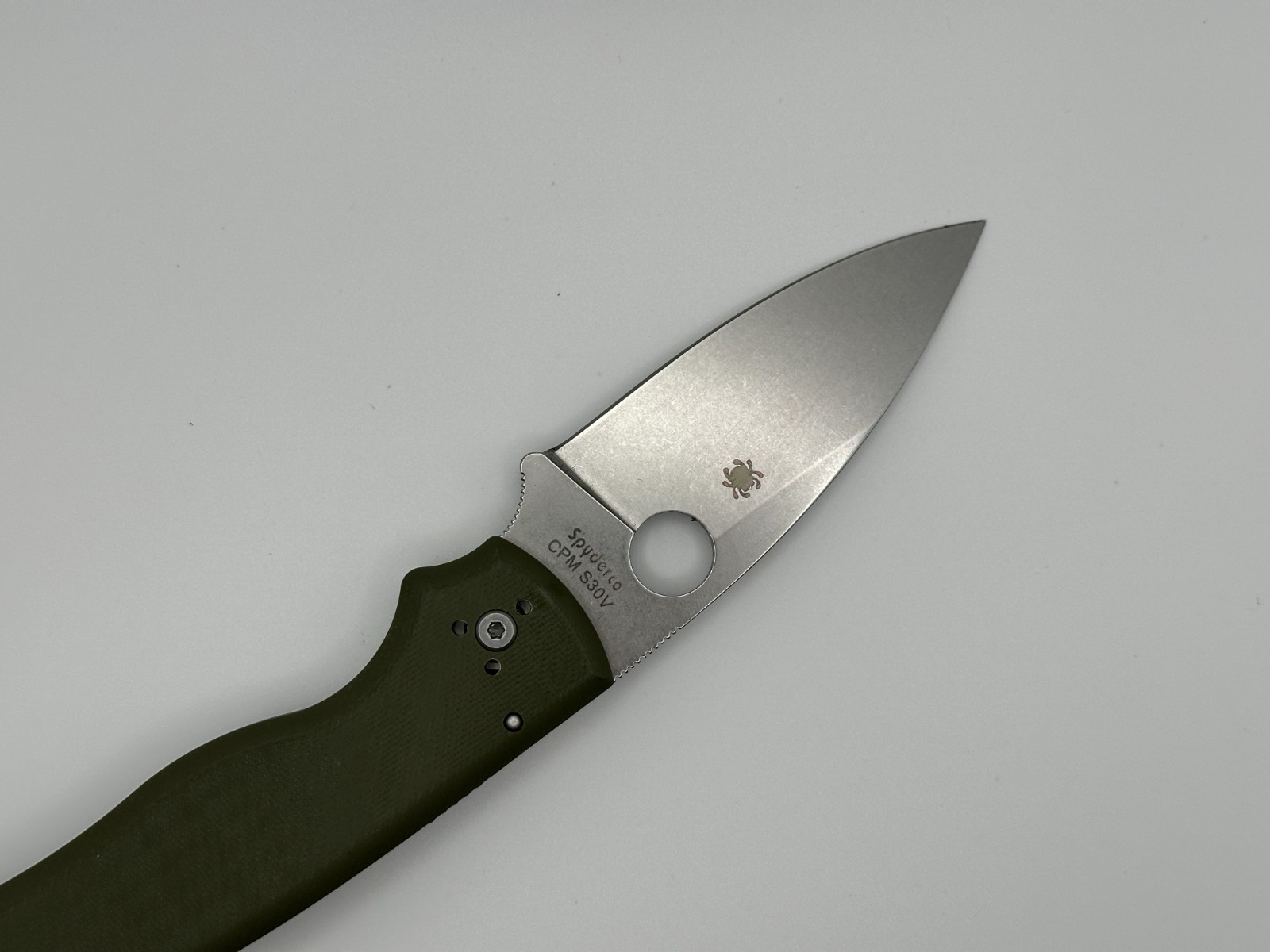 Spyderco Shaman M390 C229 Olive Green Folding Knives FACTORY SECOND NEW