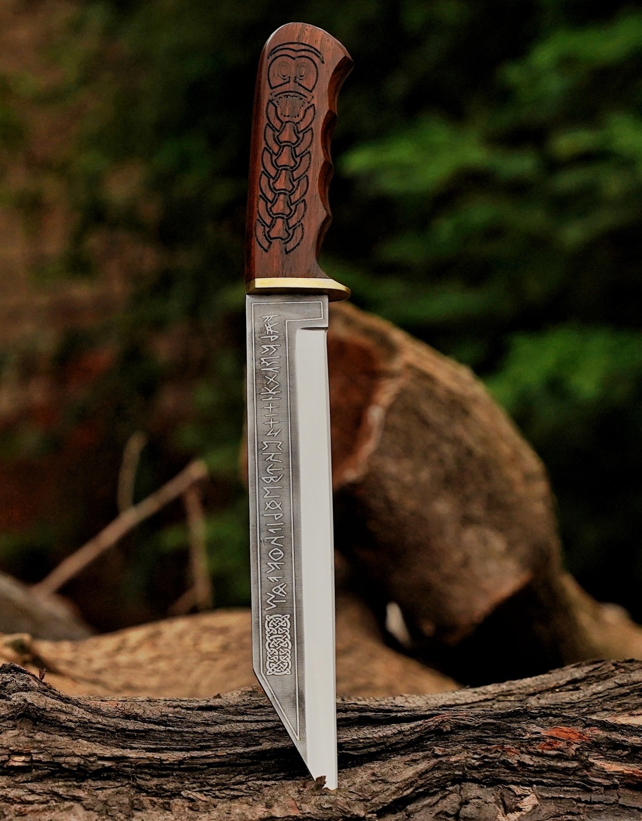 Hand Forged High Carbon Steel Engraved Blade Seax Knife Viking Style Hunting