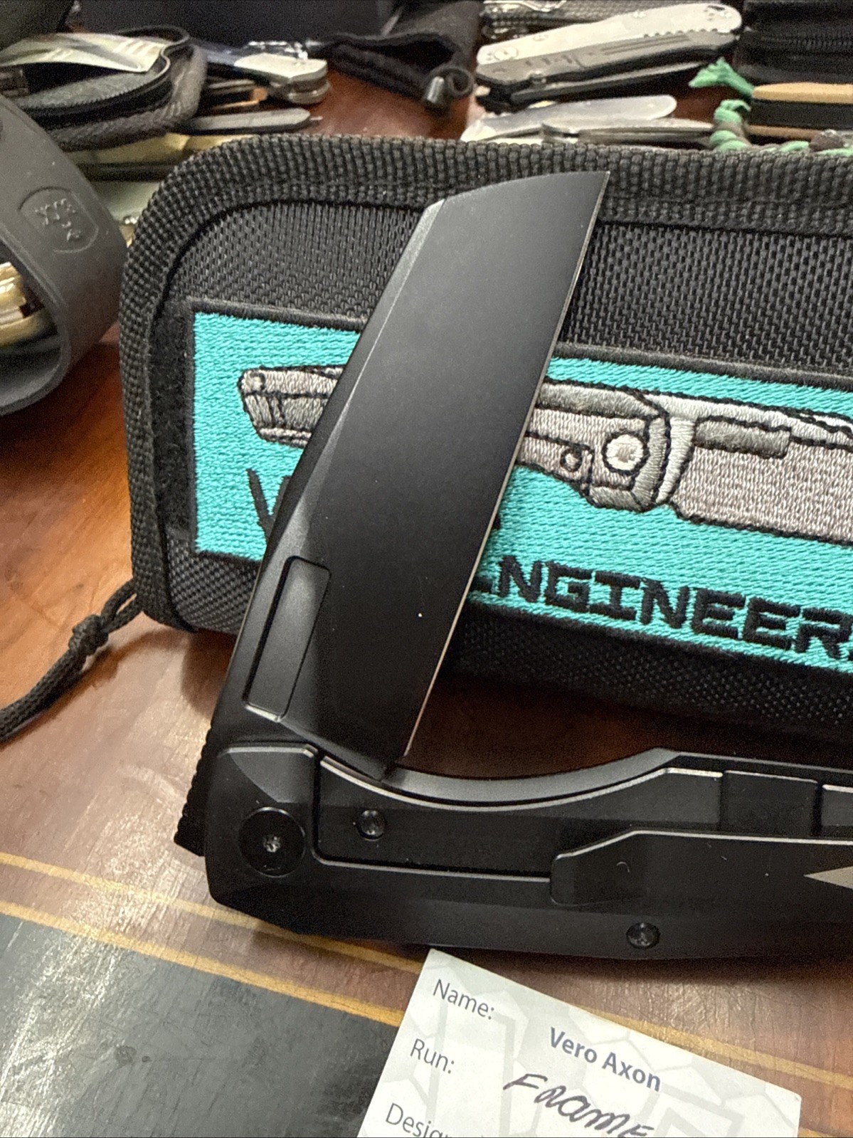 Vero Engineering Axon TI Framelock. M390 steel Custom Cerakote