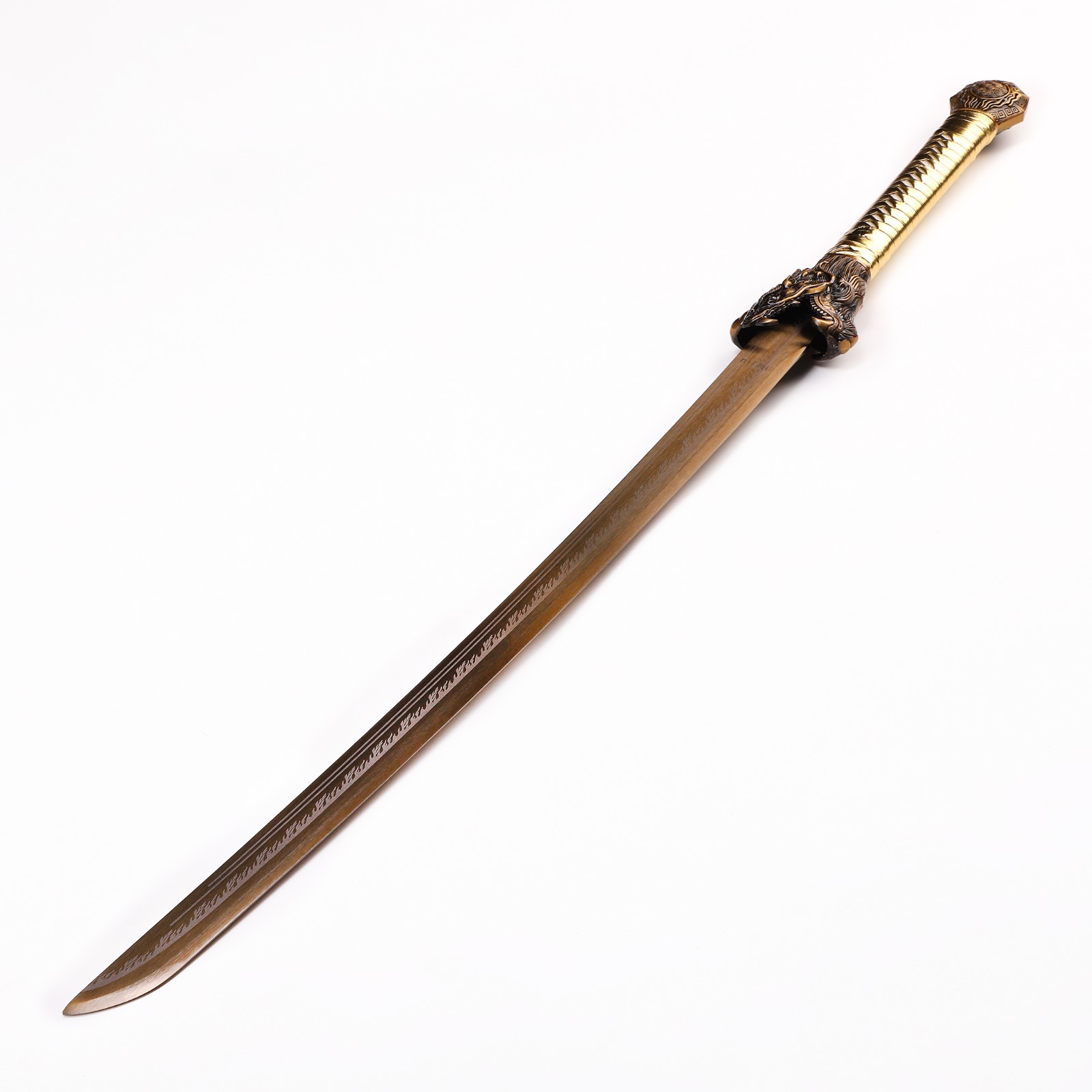 Golden Dragon Sword, Engraved Pattern Decorated Sword, 1060 High Carbon Steel