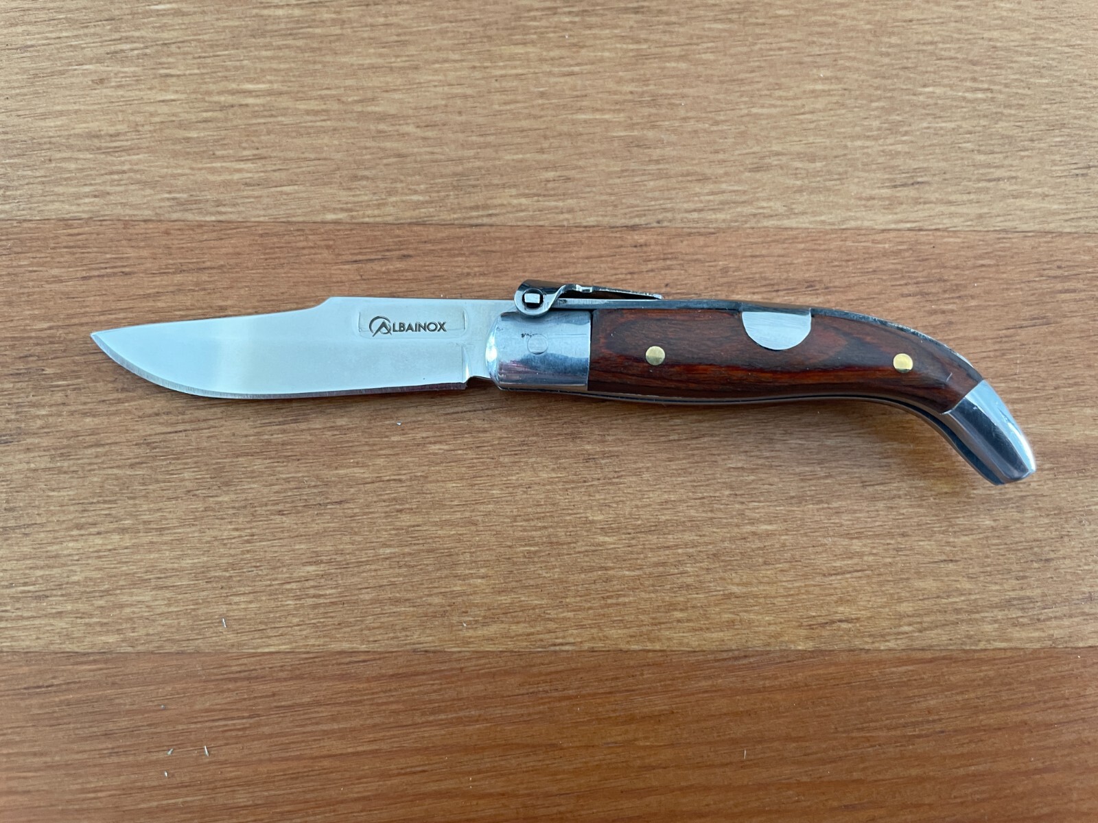 2” Spanish Navaja Teja Albacete Pocket Knife Red Stamina Wood Scales – US Seller