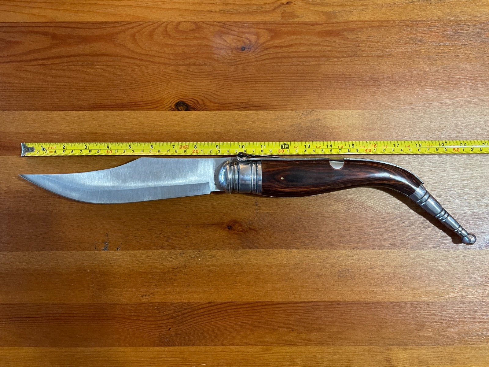 9″ Giant Navaja Sevillana Folding Ratchet Knife Red Wood Scales From Spain
