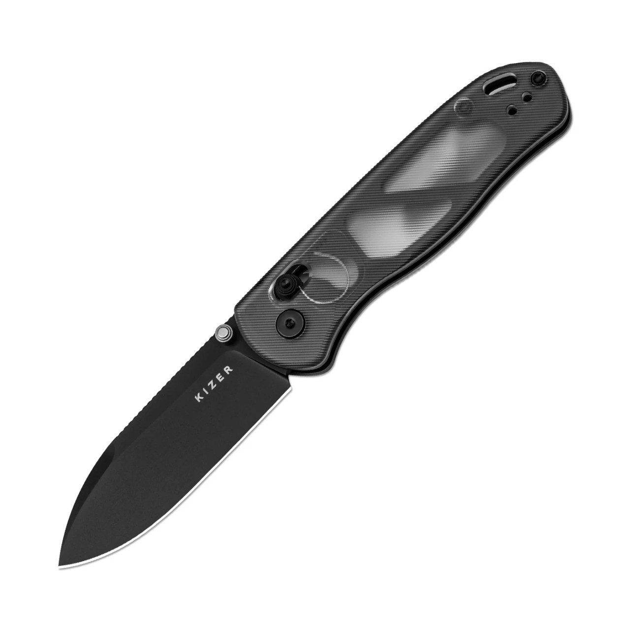 Kizer Drop Bear V3619A9 Folding Knife Acrylic Handle Nitro-V Drop Point Plain