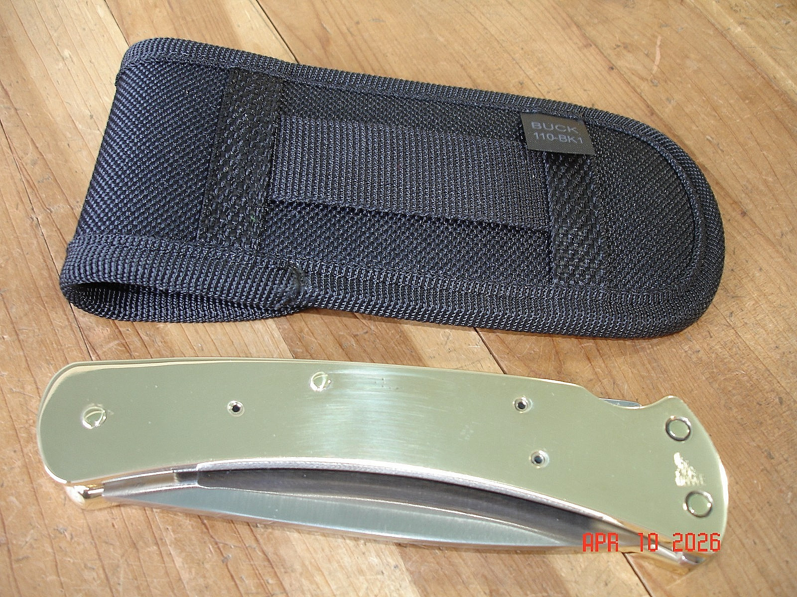 JOE HOUSER CUSTOM BUCK KNIFE 110 HUNTER BRASS INSIDE OUT DP 2024 BOS S30V BLADE