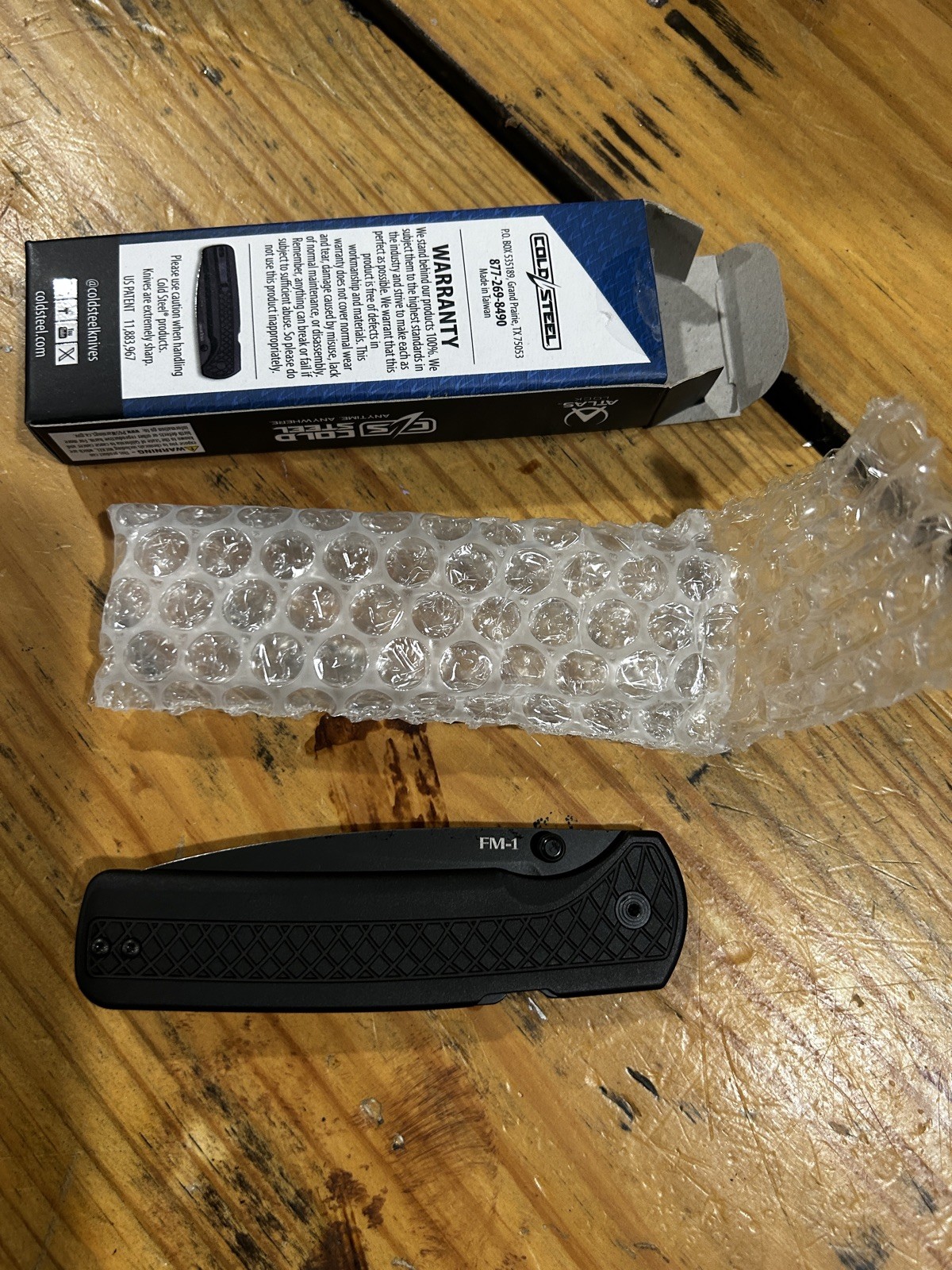 Cold Steel Full Metal Atlas FM1 Black 3.5 Inch Drop Point S35n Steel Blade