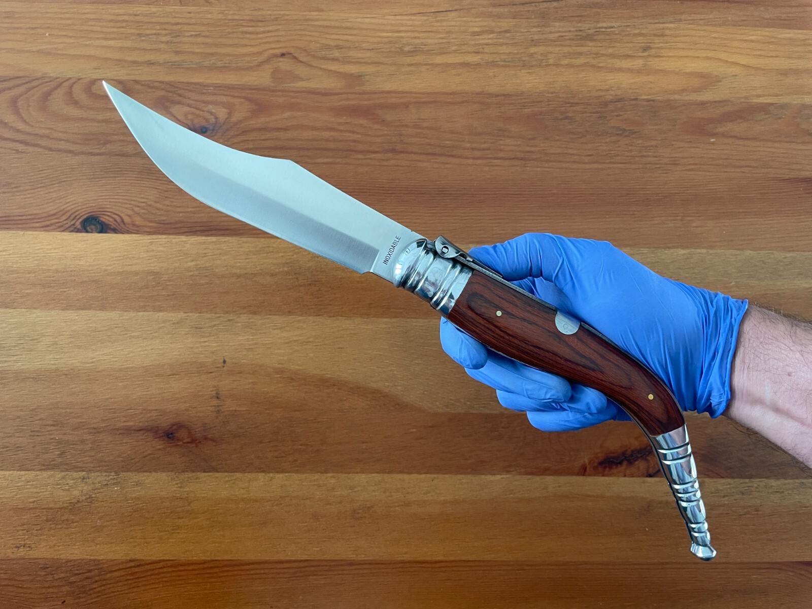 6.5” Navaja Sevillana Style Folding Knife Red Wood Scales From Spain – US Seller