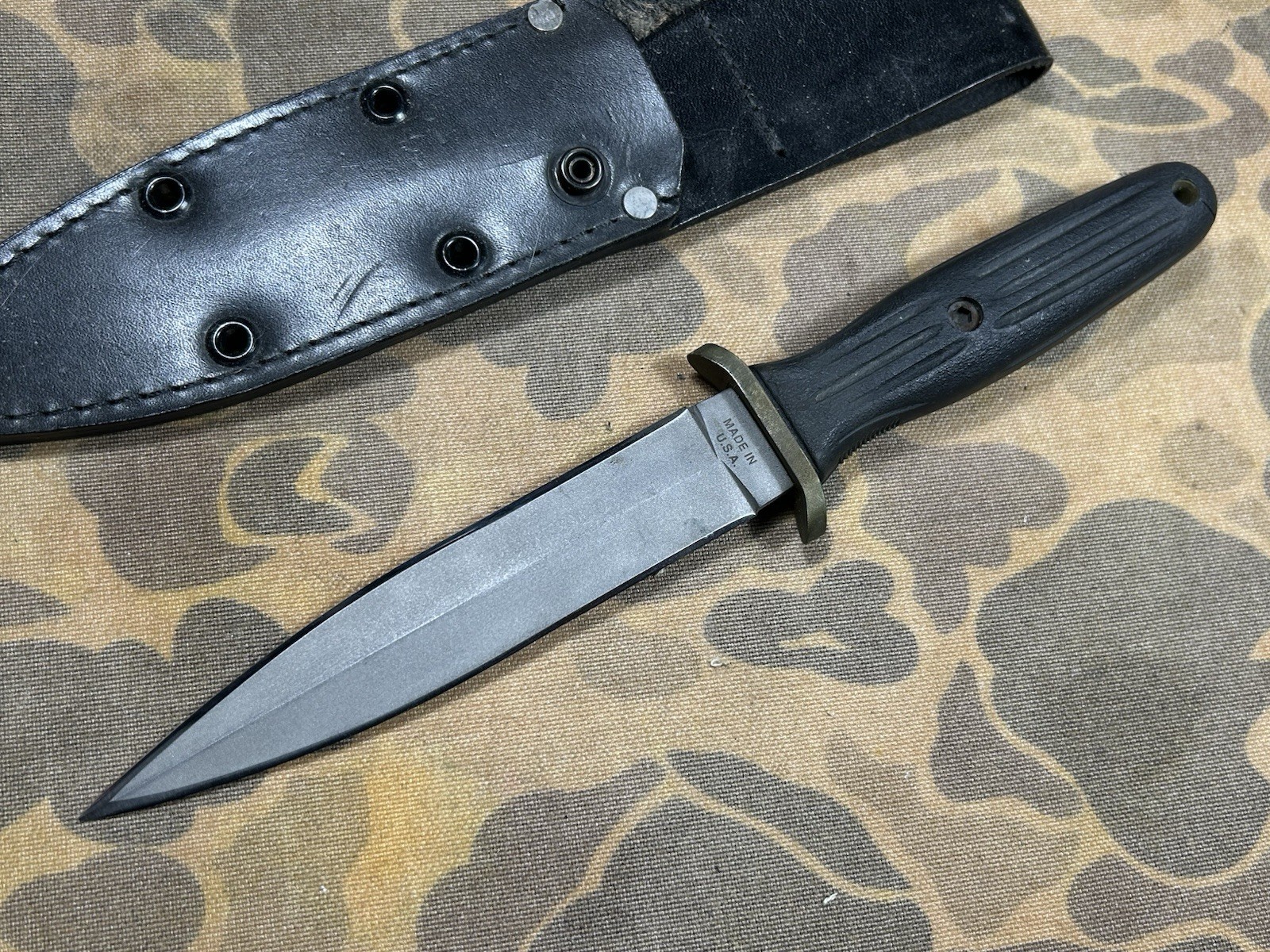 VTG Blackjack Applegate Fairbairn Dagger combat fighting Knife VG w/ Sheath
