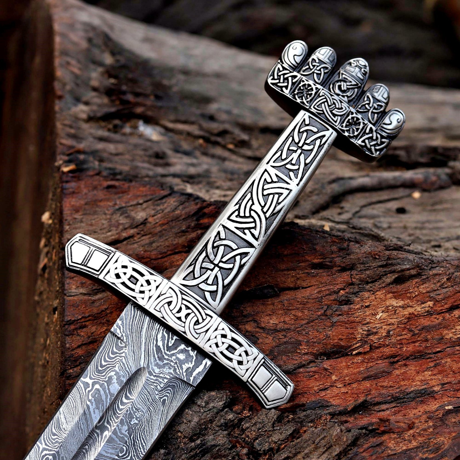 Handmade Damascus Viking Sword with Scabbard.Medival,Norse SWord