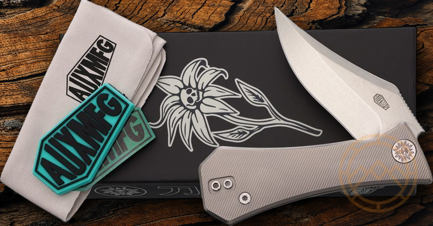 Auxiliary Manufacturing Folding Knife 2.75″ M390 Steel Blade Titanium Handle