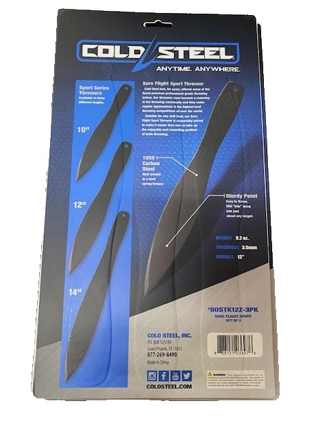 Cold Steel Sure Flight Sport 12″ Throwing Knife Set Lot of 3 Knives 80STK12Z-3PK