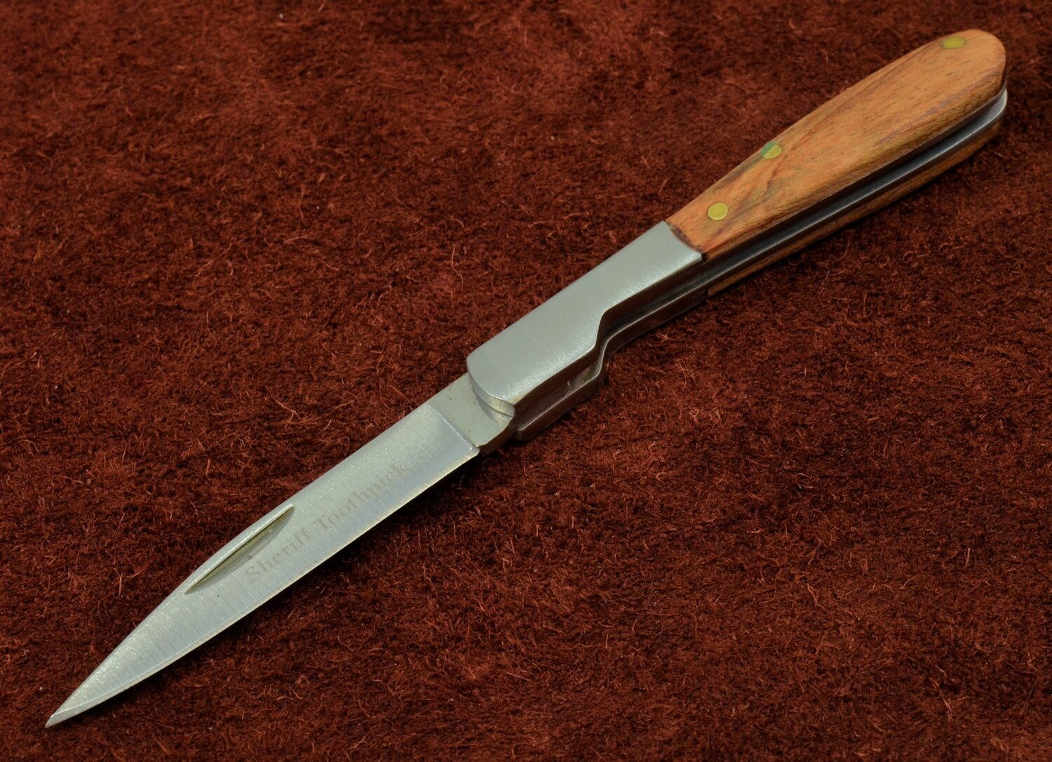 Small Pocket Folding Toothpick Fruit Knife – Stainless Steel w/Rosewood Handle