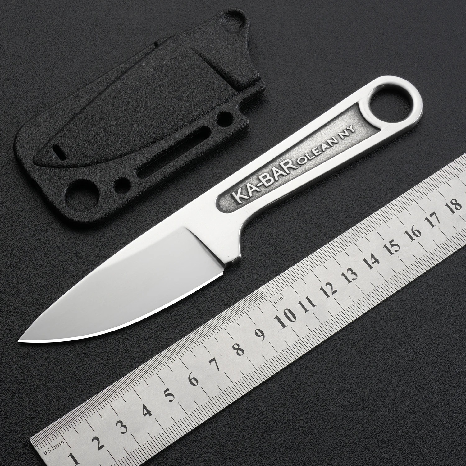 Tactical Full Tang 7.3” High Hardness Fixed Blade Knife with Kydex Sheath