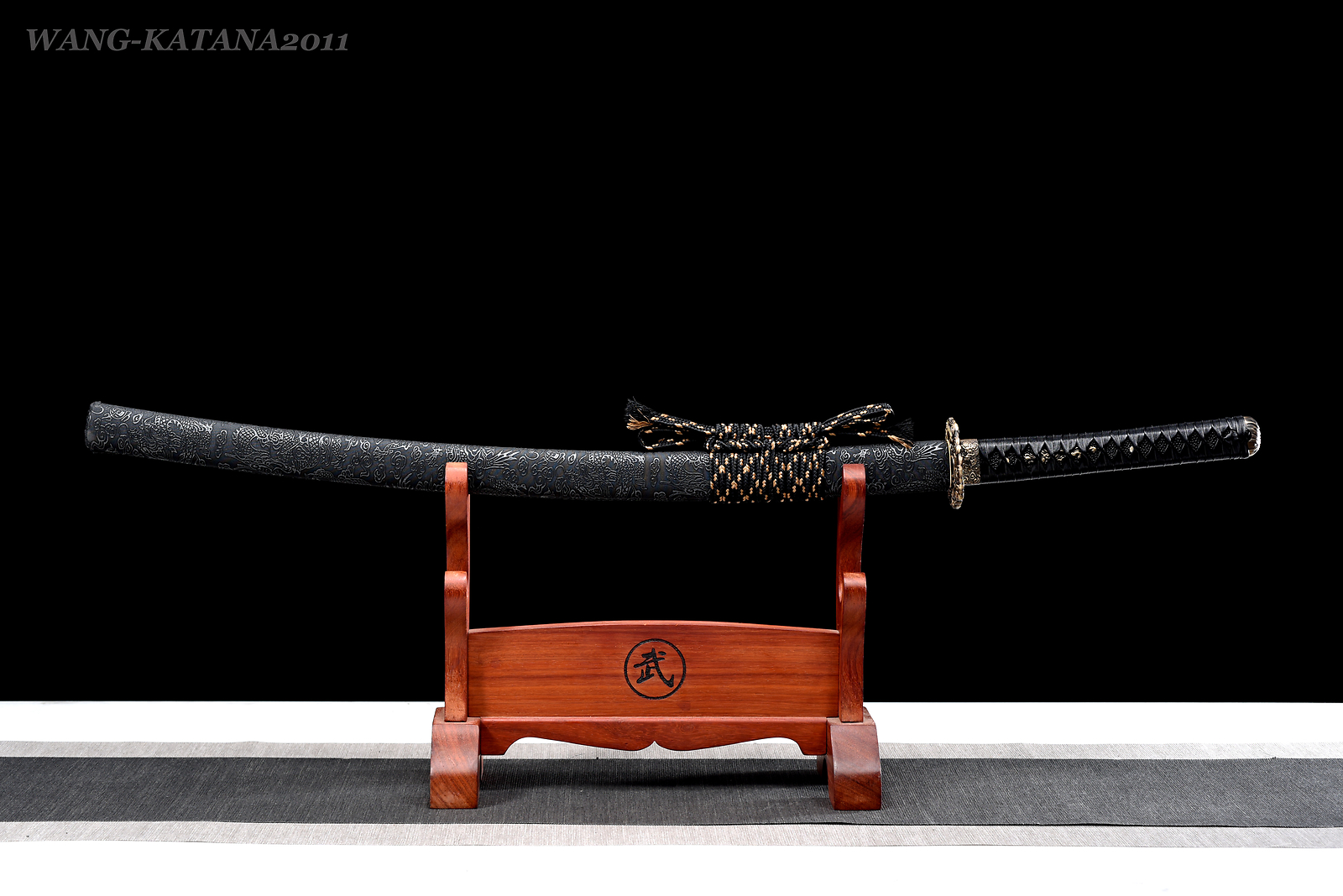Sharp Dragon Katana Red&Blue Damascus Folded 1095 Steel Japanese Samurai Sword