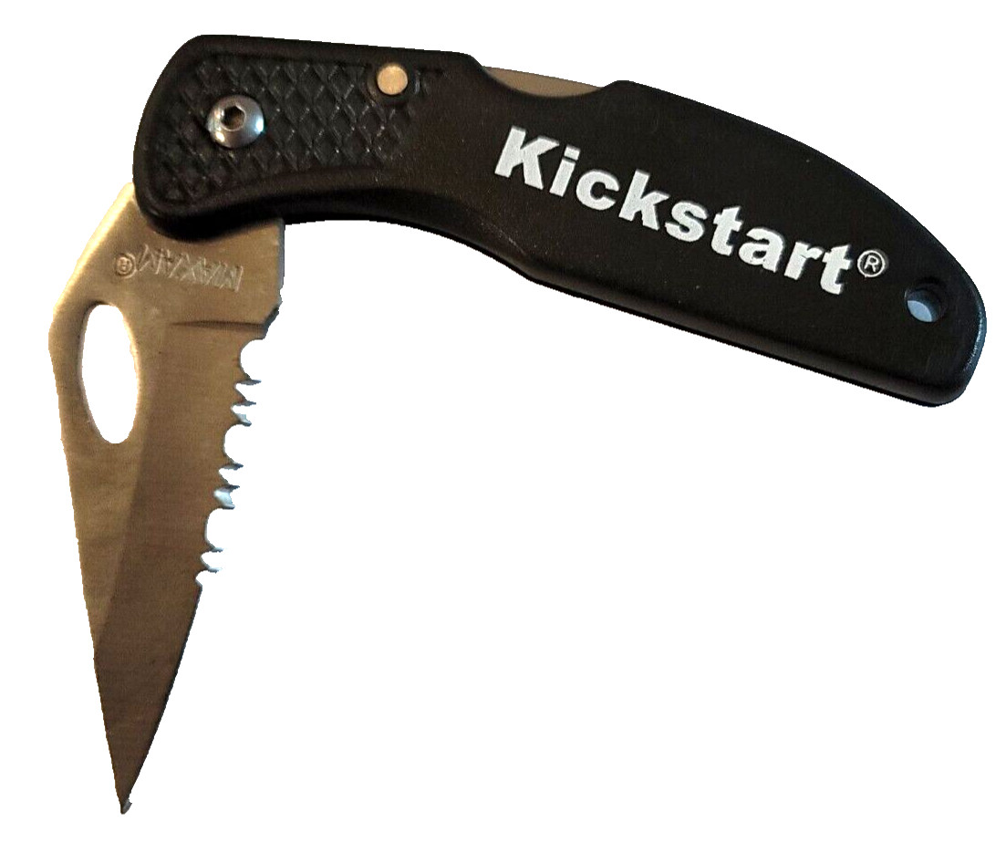 Maxam Falcon Lockback Serrated Pocket Knife Black Stainless Steel 2.75in Blade
