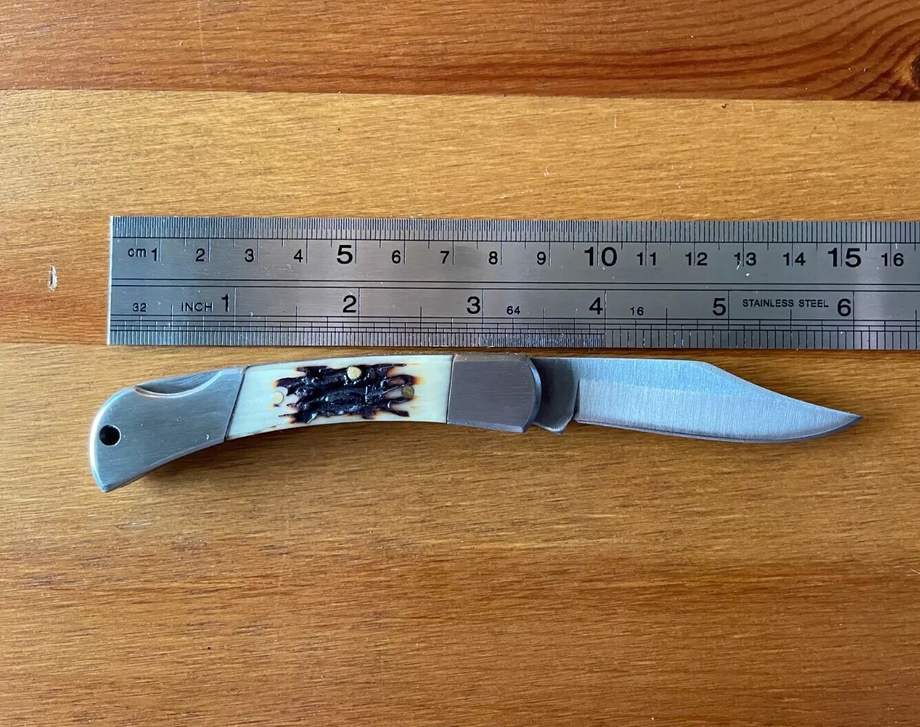 2.3” Spanish Navaja Pocket Knife deer antler imitation lock back – US Seller