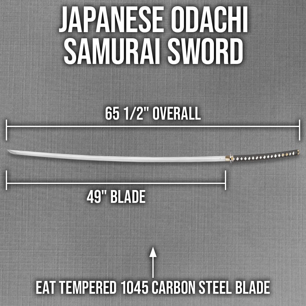 K Exclusive Japanese Odachi Samurai Sword and Scabbard – Length 65 1/2″