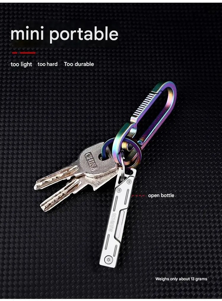 Mini EDC Folding Knife with 10 Blades Stainless Steel Pocket Knife Bottle Opener