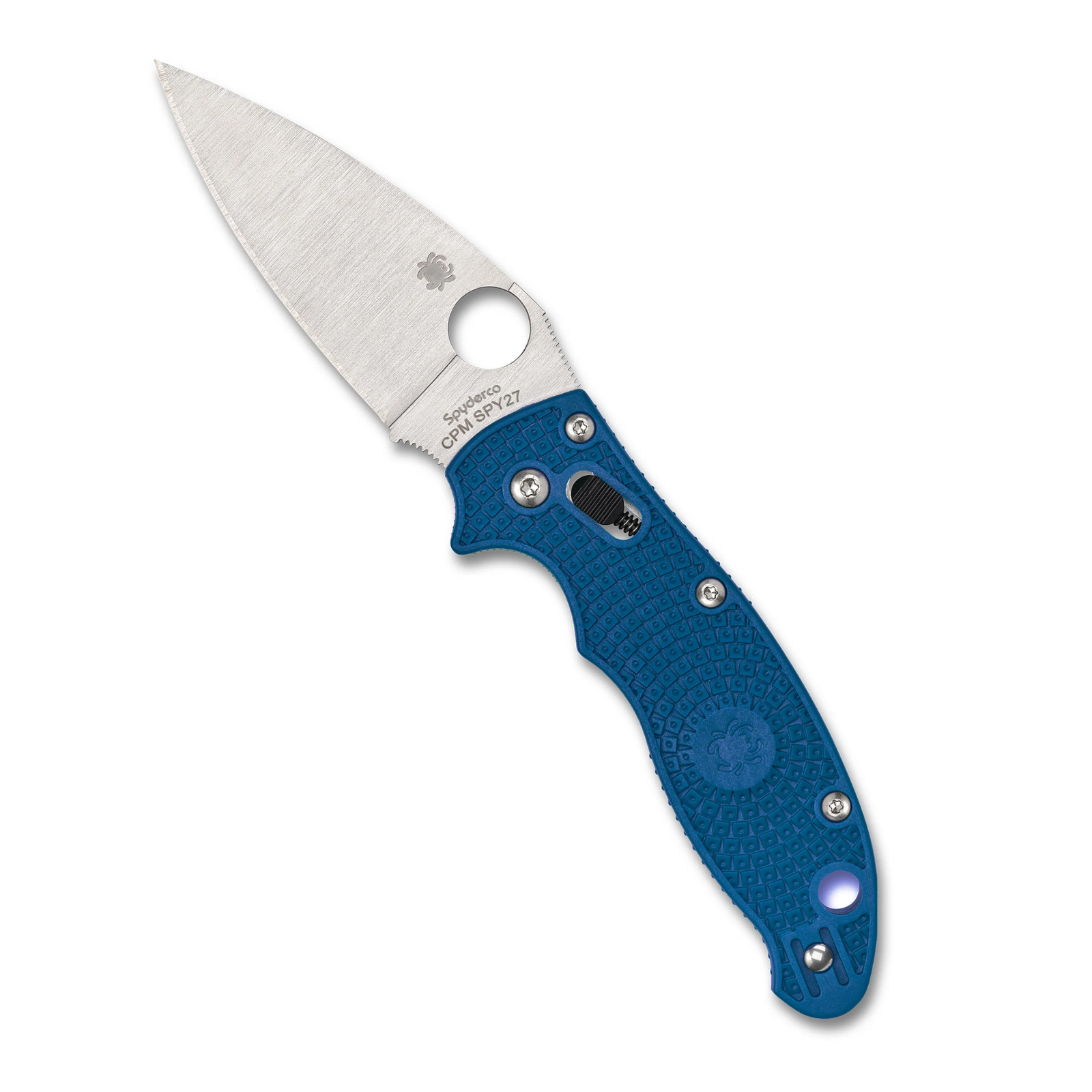 Spyderco C101PDBL2 Manix2 Lightweight Blue Handle Stainless Steel Folding Knife