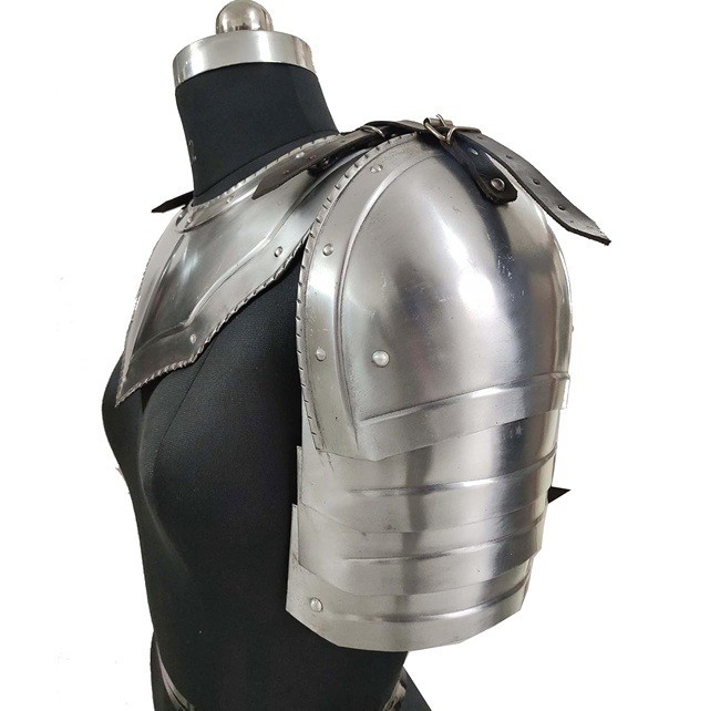 Medieval Spaulders and Gorget Armor Set – Viking Crusader Shoulder Protection