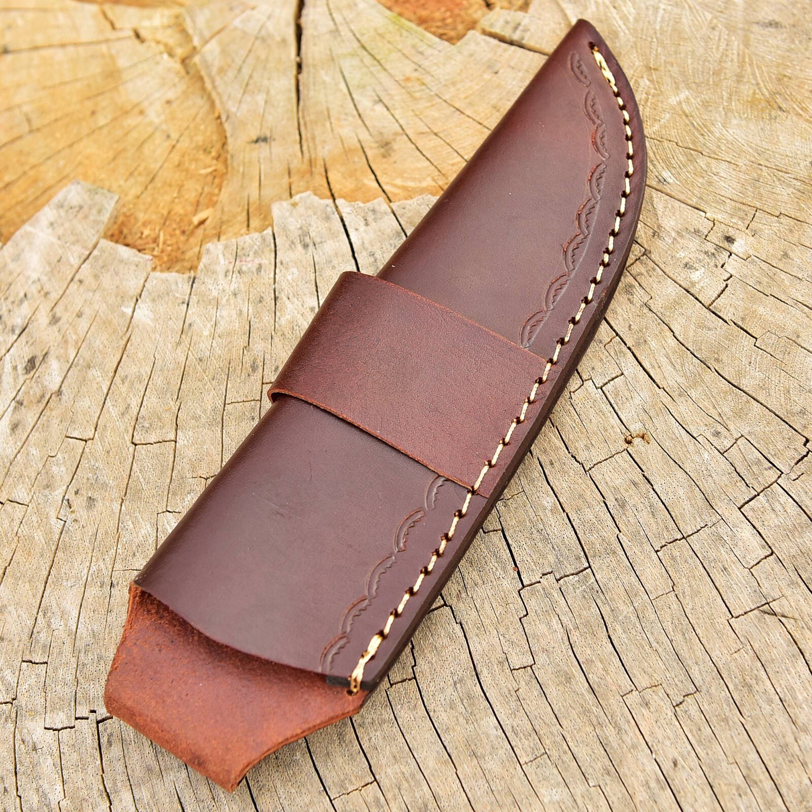 9’handmade fixed blade knife sheath hunting skinner blade knife leather sheath