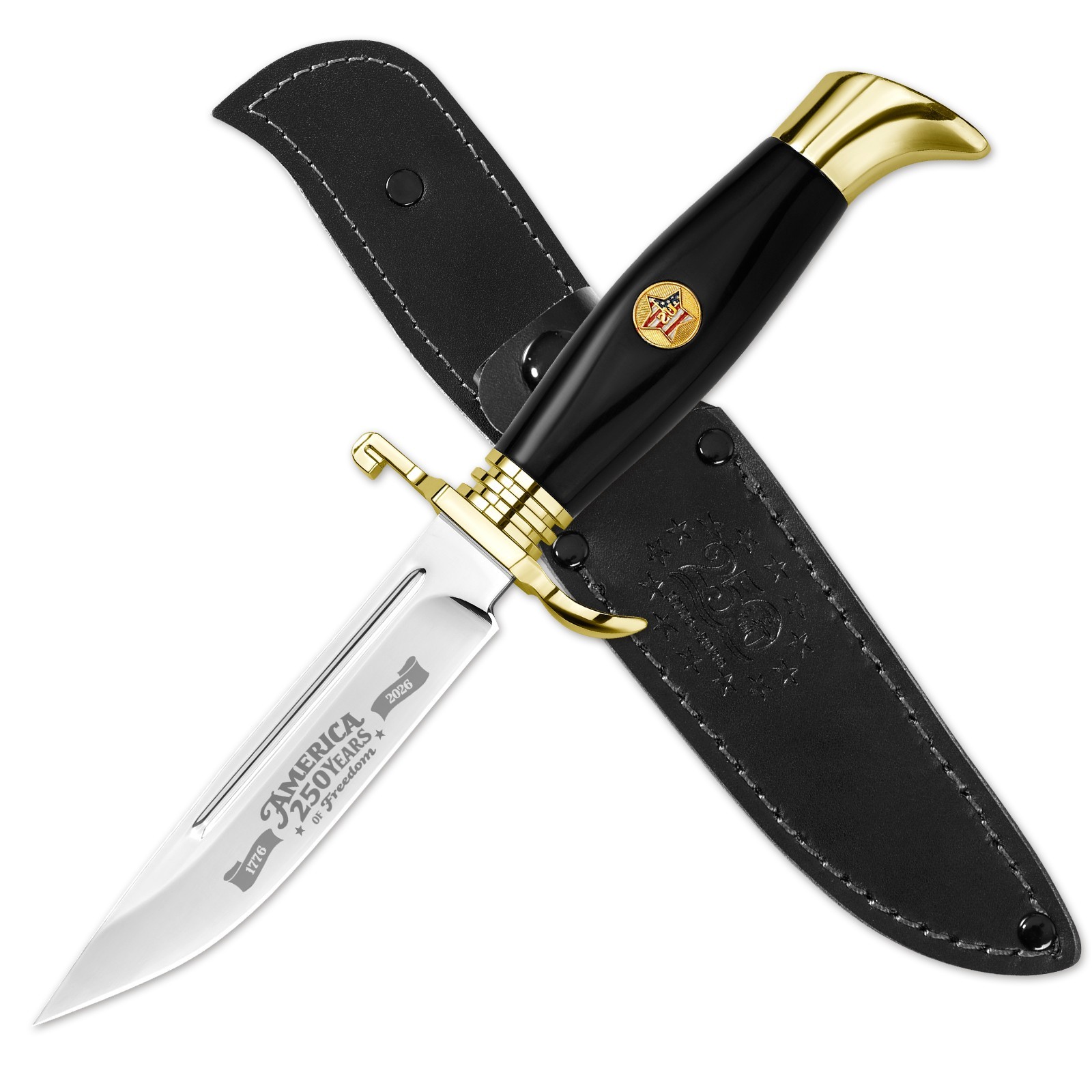 USA 250th Anniversary Fixed Blade Knife with sheath Independence Day Limited