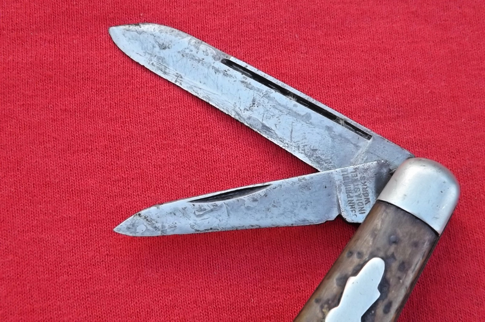 Vintage Early John Primble India Steel Works USA Bone ENGLISH JACK Knife USED