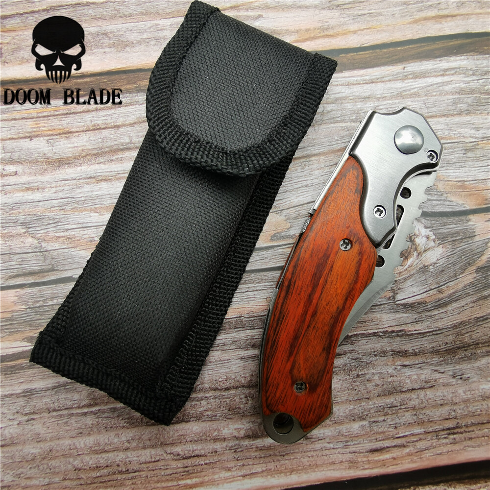 Assisted Blade Knives Pocket Tactical Folding Blade Knife Survival Hunting LED