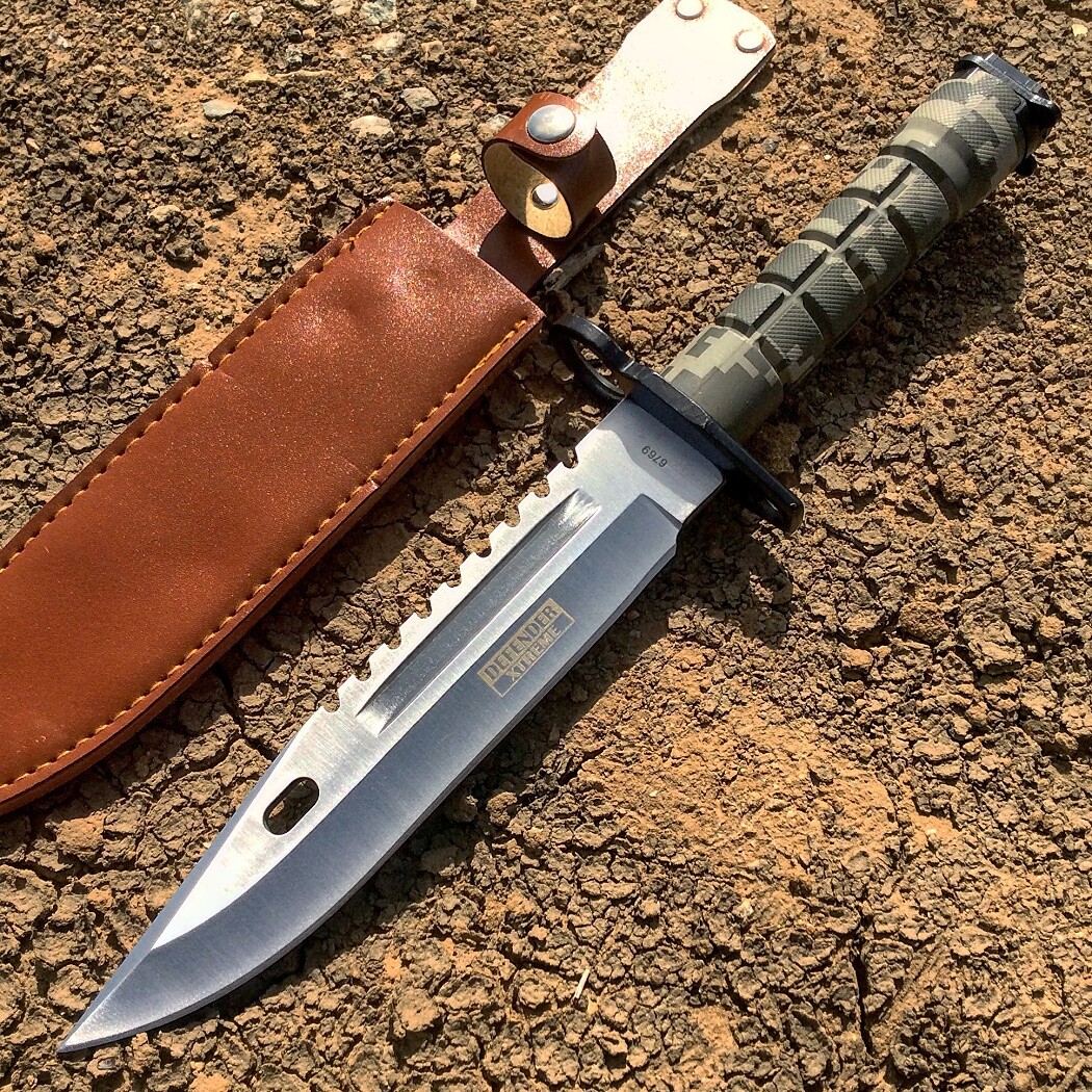 13.5″ Military Survival Rambo Fixed Blade Hunting Knife Bayonet Tactical Bowie