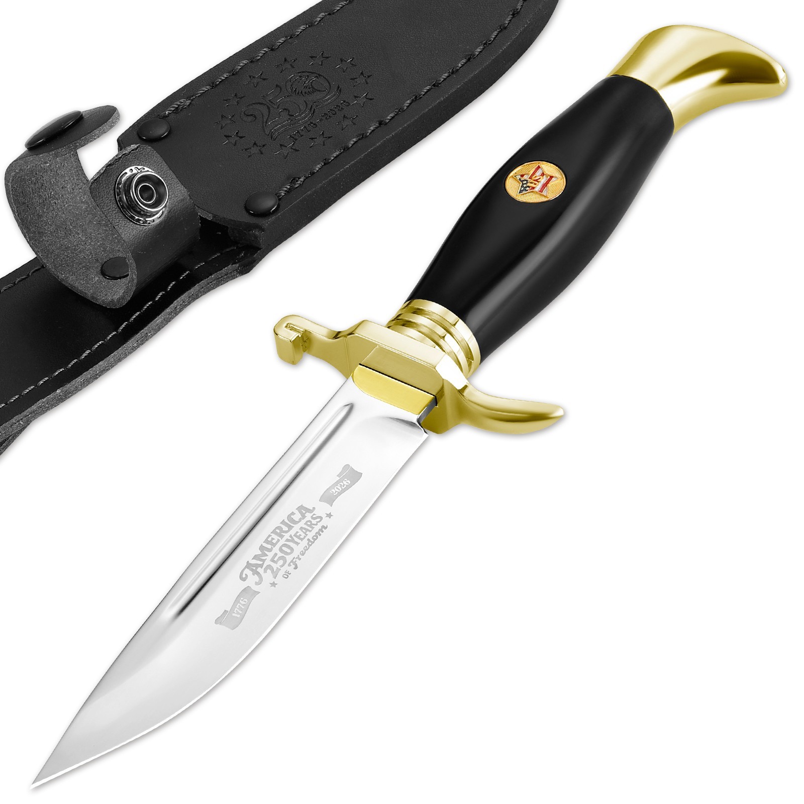 USA 250th Anniversary Fixed Blade Knife with sheath Independence Day Limited