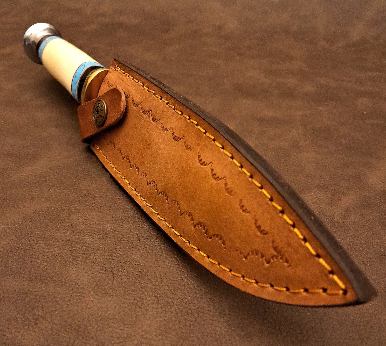 11.25″ Real Bone Fixed Blade Bowie Hunter EDC Knife BL