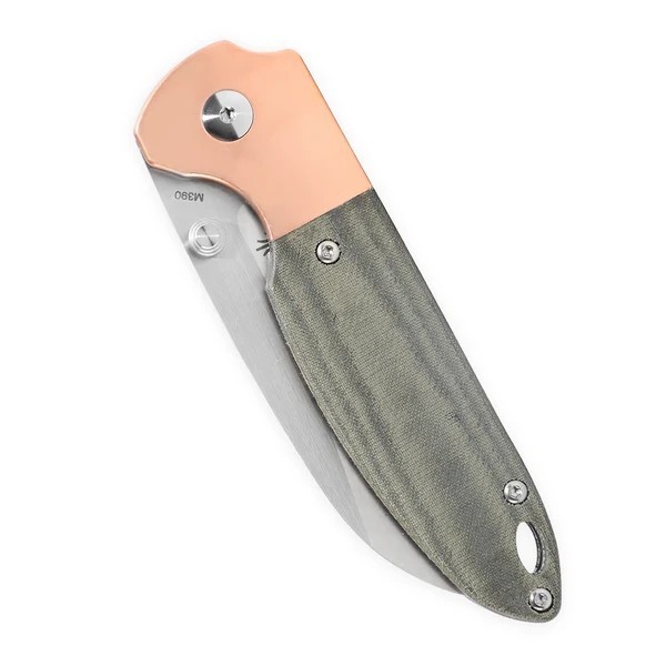Kizer Deviant EDC Folding Pocket Knife M390 Blade Copper + Micarta Handle