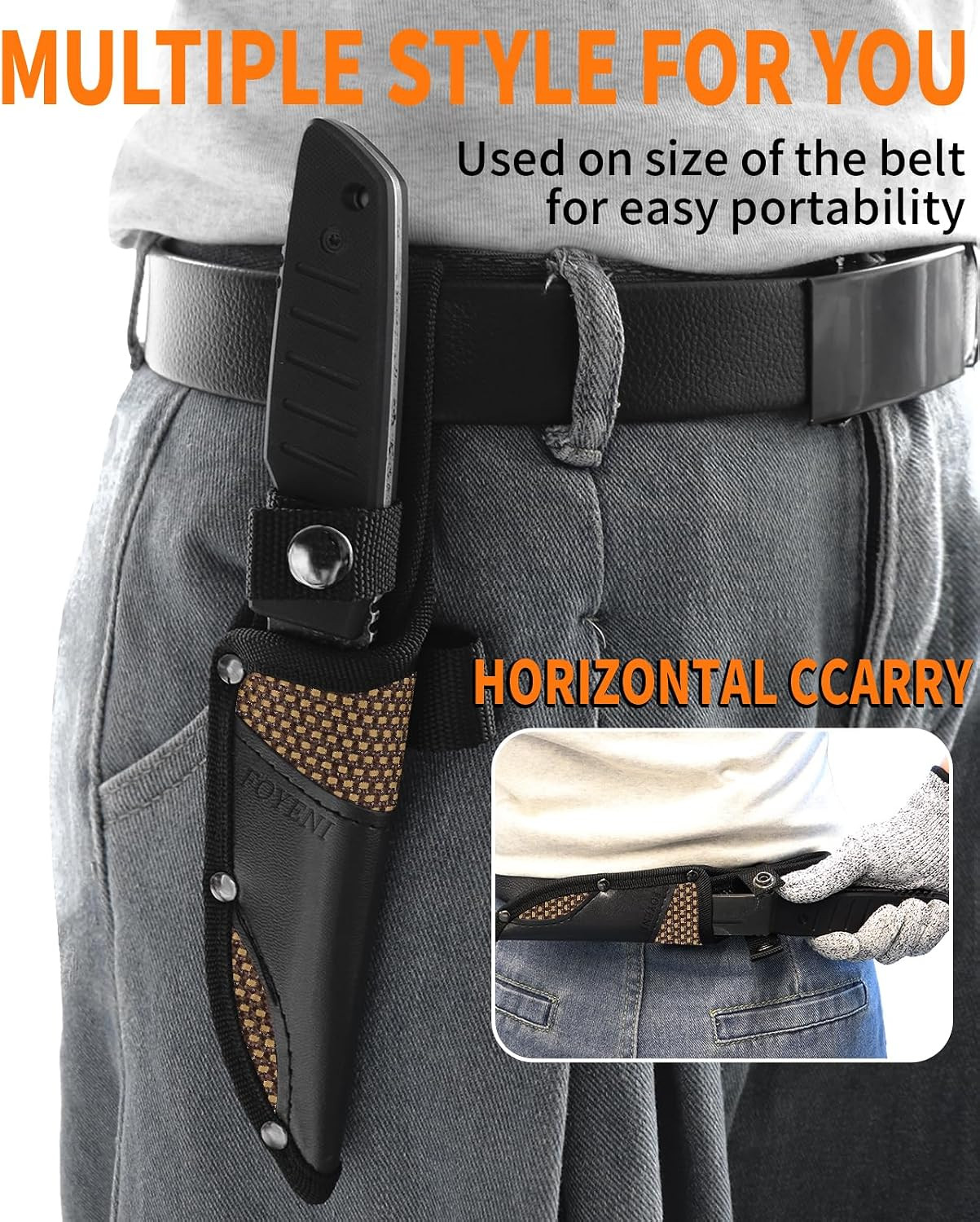 Hunting Knife with Sheath,9.8-Inch Full Tang Fixed Blade Tactical Knife with G10