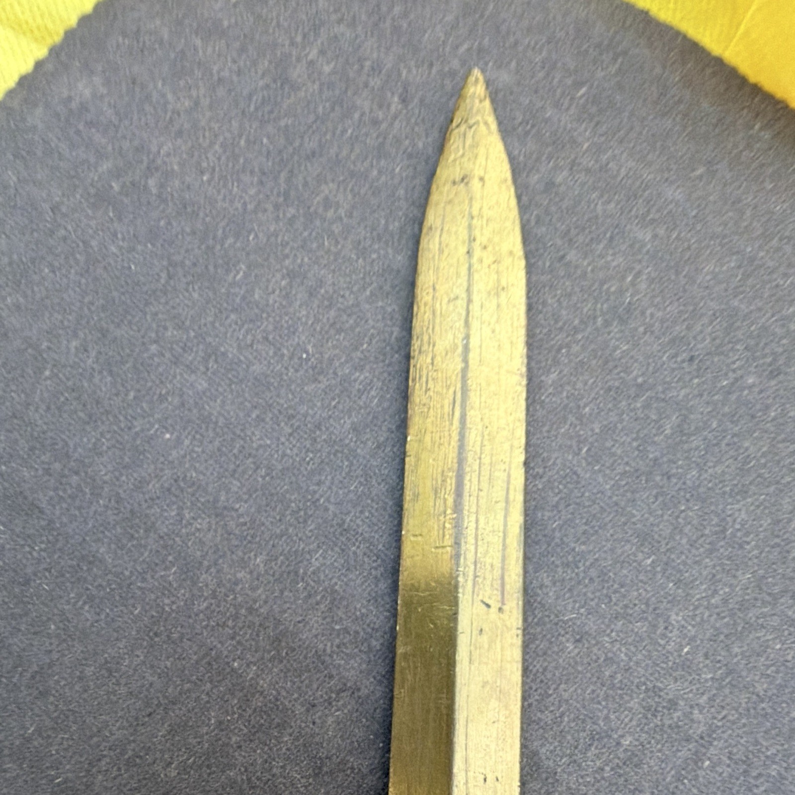 11 inch Gold Tone Decorative Dagger with Crossguard, Double-Edge, Ambidextrous