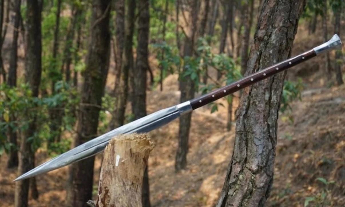 36» Handmade Survival Viking Spear | Carbon Steel Blade | Hunting Camping Spear