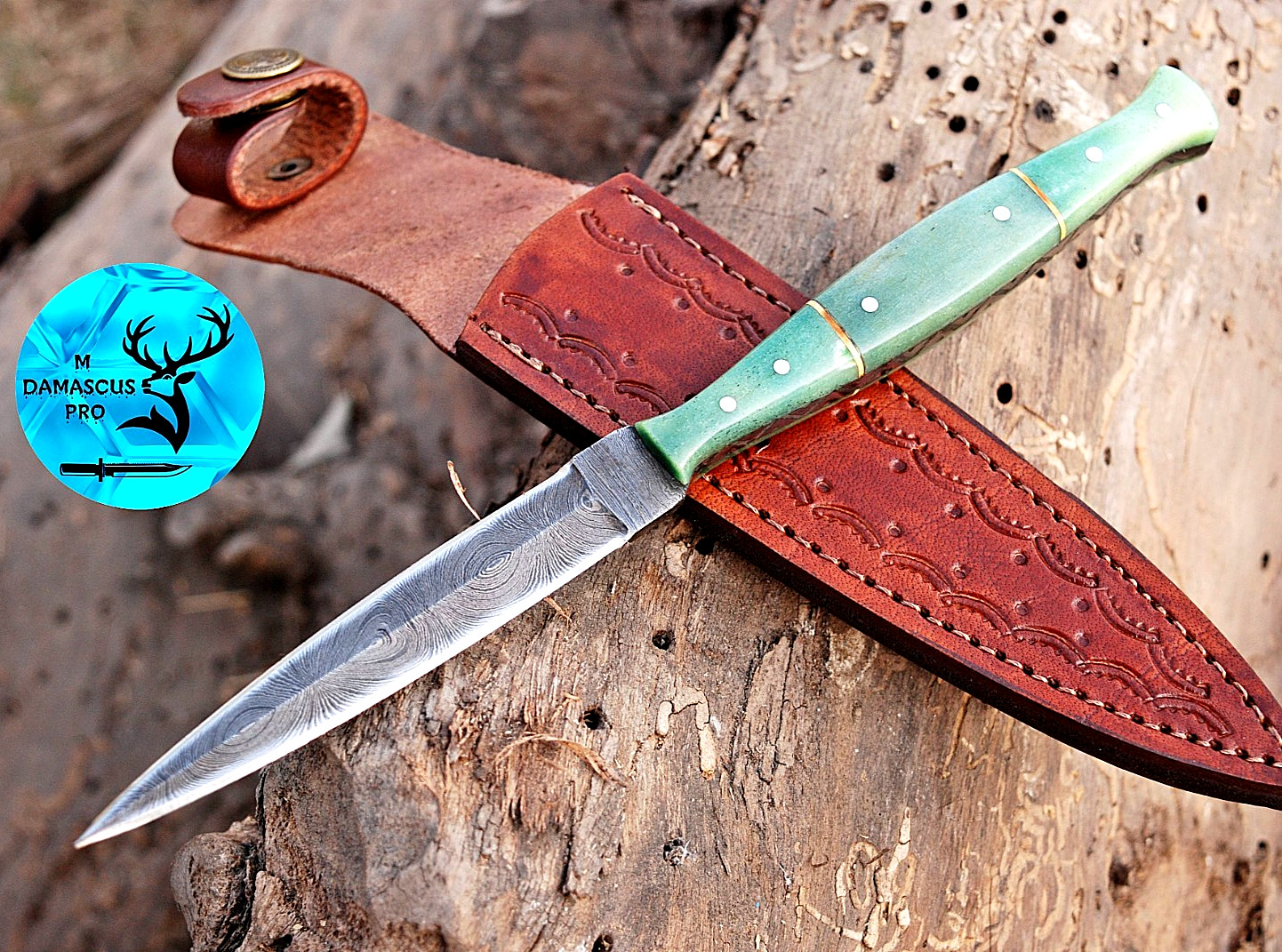 CUSTOM HAND MADE FORGED DAMASCUS STEEL BOOT KNIFE THROWING HUNTING 1383