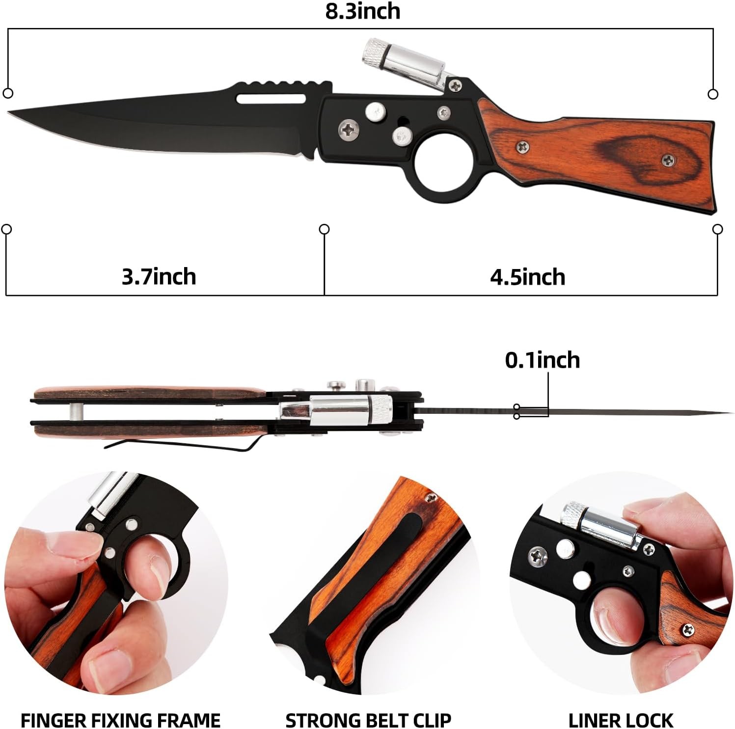 Assisted Blade Knives Pocket Tactical Folding Blade Knife Survival Hunting LED