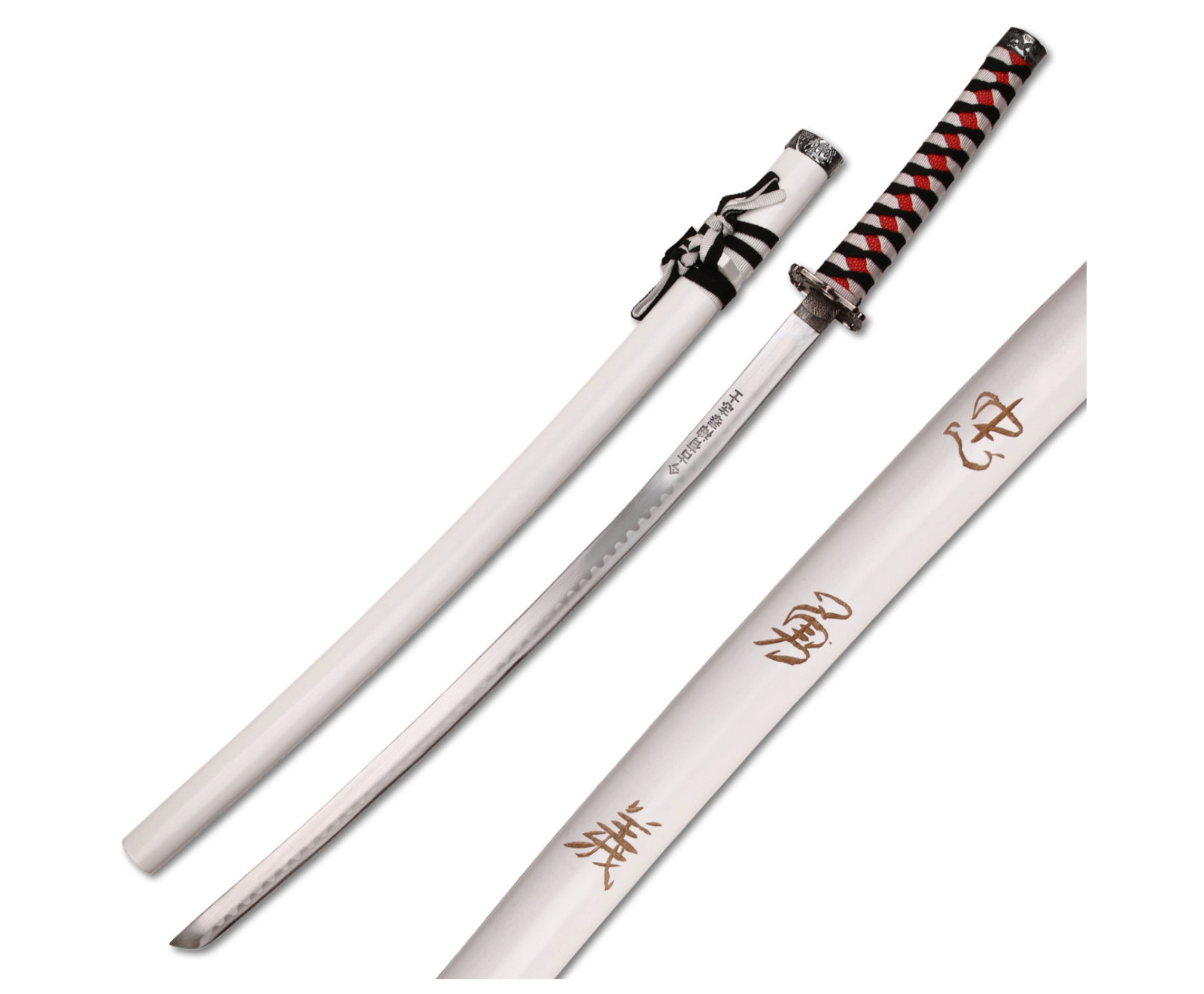 40″ White Dragon SAMURAI NINJA Bushido KATANA Japanese Sword Carbon Steel Blade