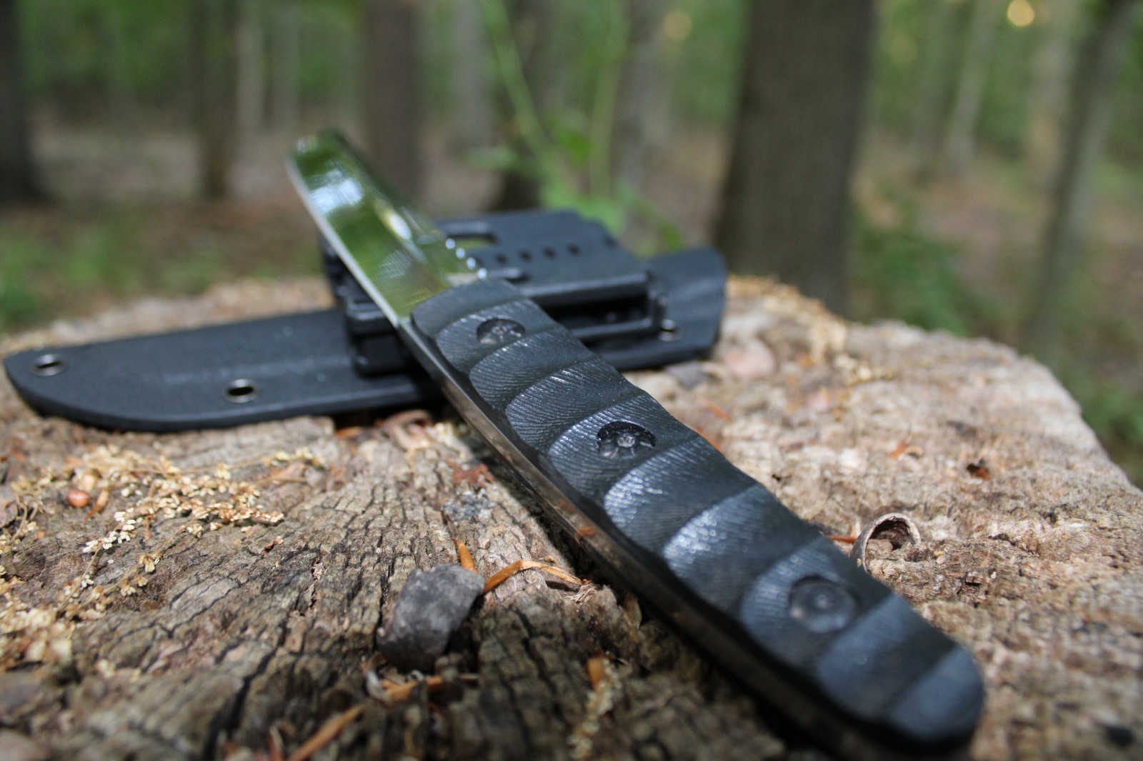 Fixed Tanto D2 Steel Blade Japanese Style Knife G10 Handle & Kydex Sheath EDC