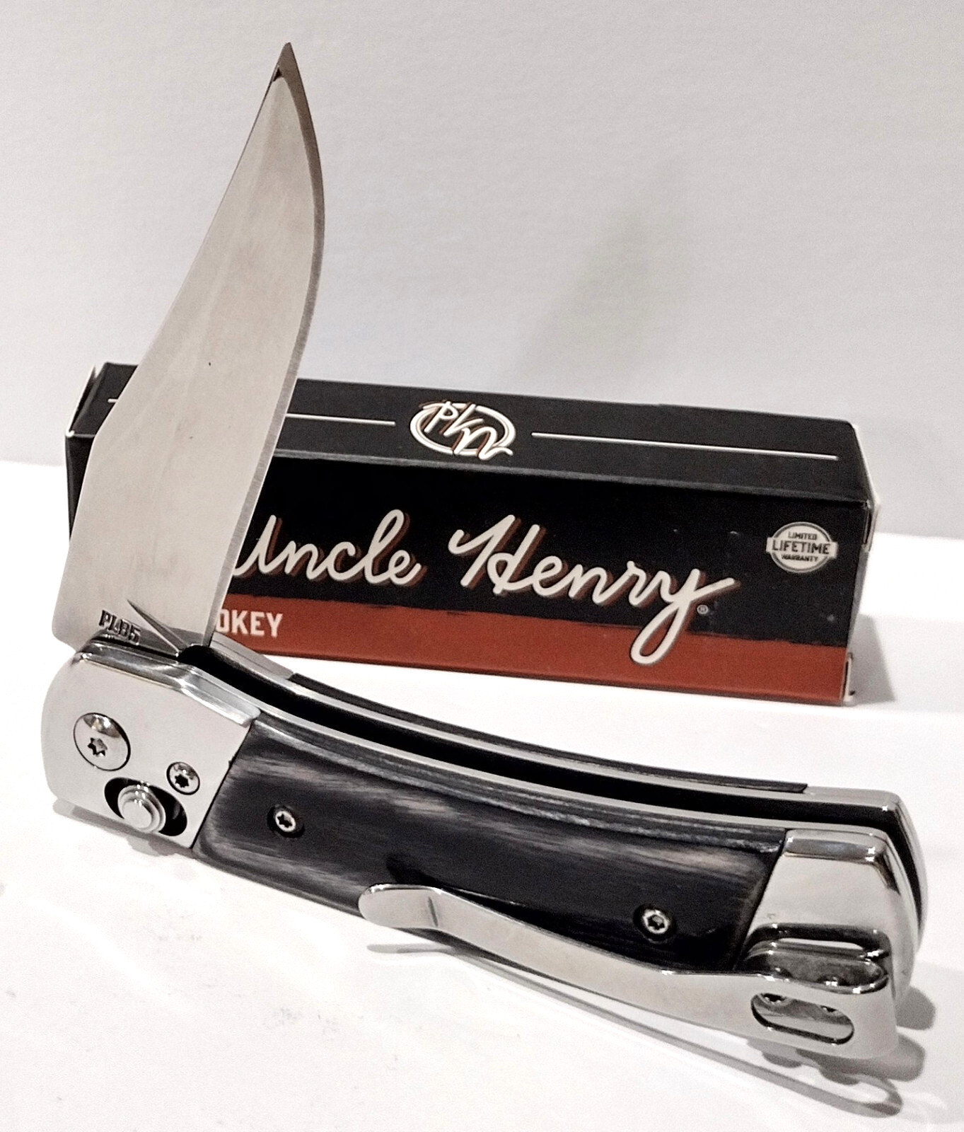 Uncle Henry PLBS Pivot Lock Clip Point Laminate Wood Manual Folding Pocket Knife