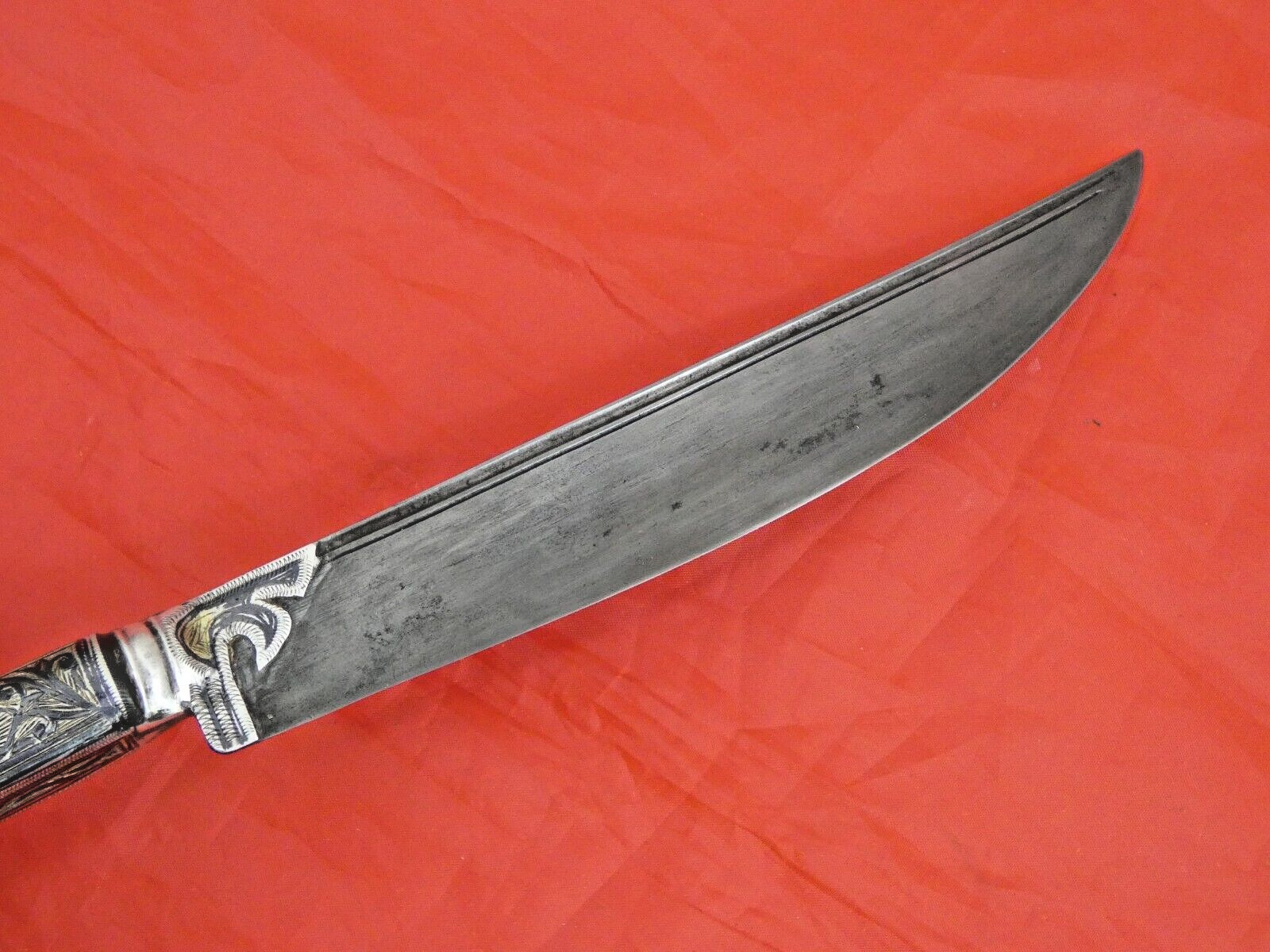 ANTIQUE GREEK DAGGER KNIFE NIELLO SILVER YATAGHAN 1906 / Turkish Ottoman Sword