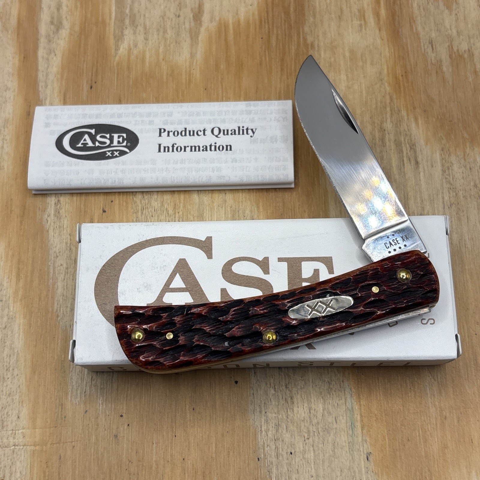 Case XX 2023 6137 Mahogany Bone Sod Buster Jr Knife New In Box