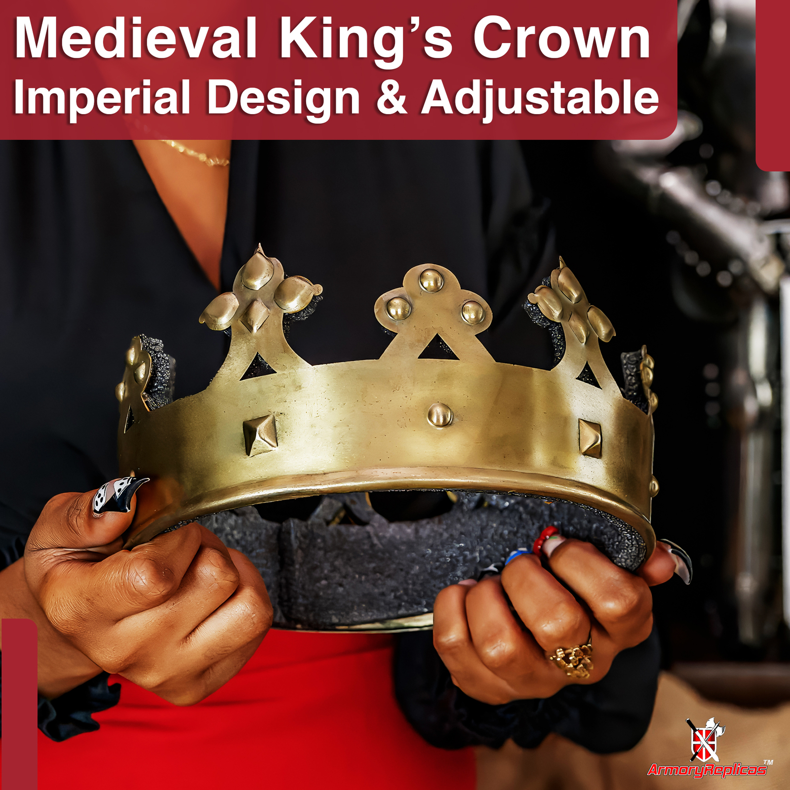 King Crown Brass Plantagenet Crown Brass Gift Item Handmade Medieval Halloween