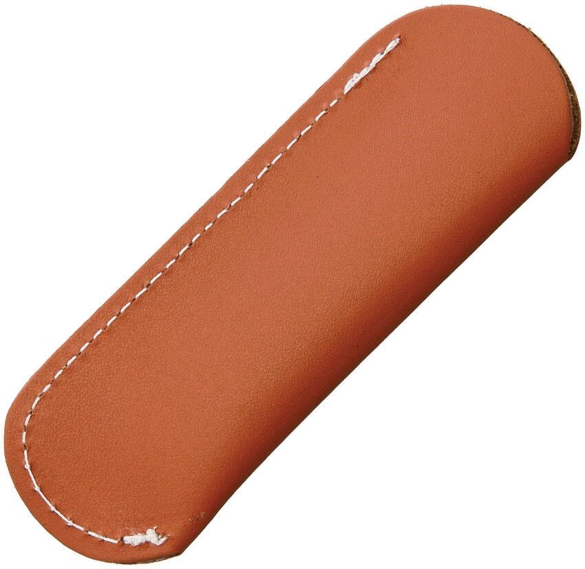 Brown Leather Folding Pocket Knife Slip Pouch Case Holder Set of 5