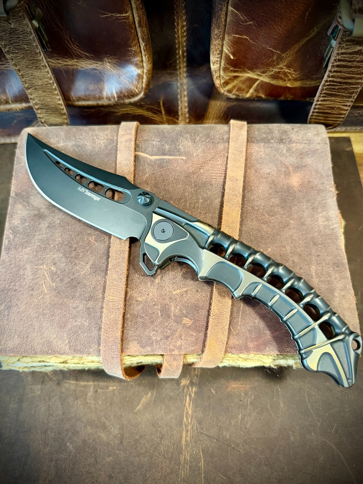 Andre De Villiers ADV Tactical M390 Scavenger Integral Titanium Folding Knife!
