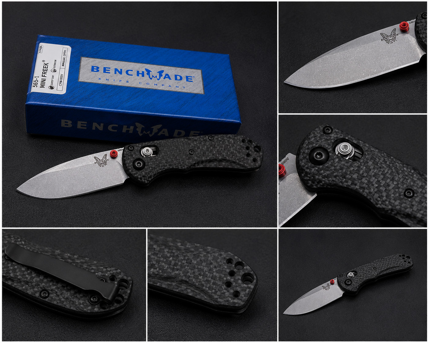 NEW 565-1 Mini Freek Carbon Fiber Handle S90V BLADE 3.0» Folding Knife USA
