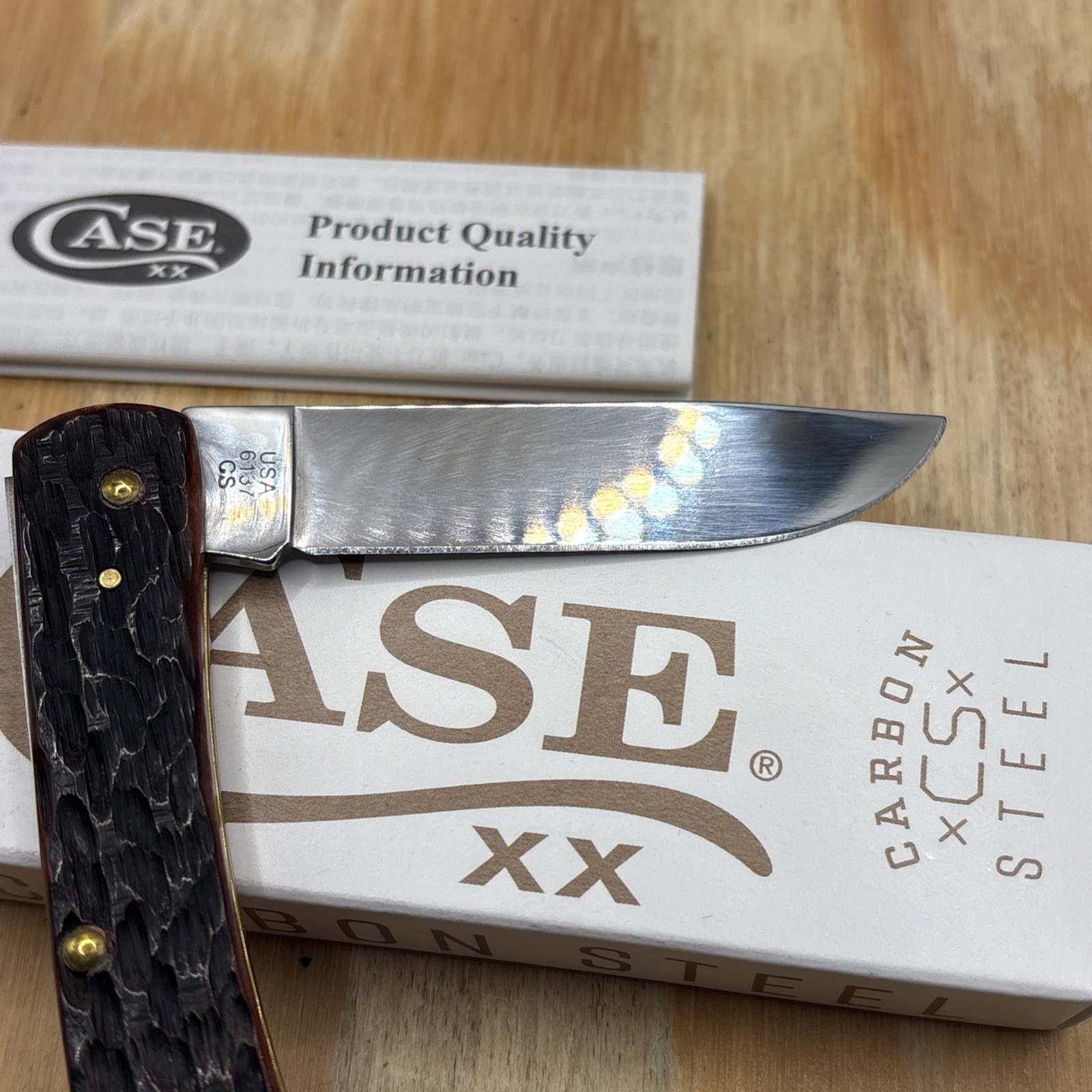Case XX 2023 6137 Mahogany Bone Sod Buster Jr Knife New In Box