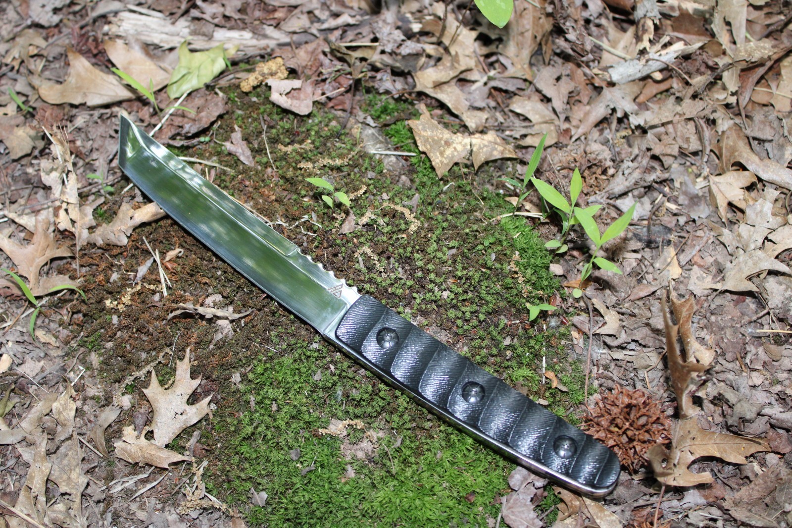 Fixed Tanto D2 Steel Blade Japanese Style Knife G10 Handle & Kydex Sheath EDC