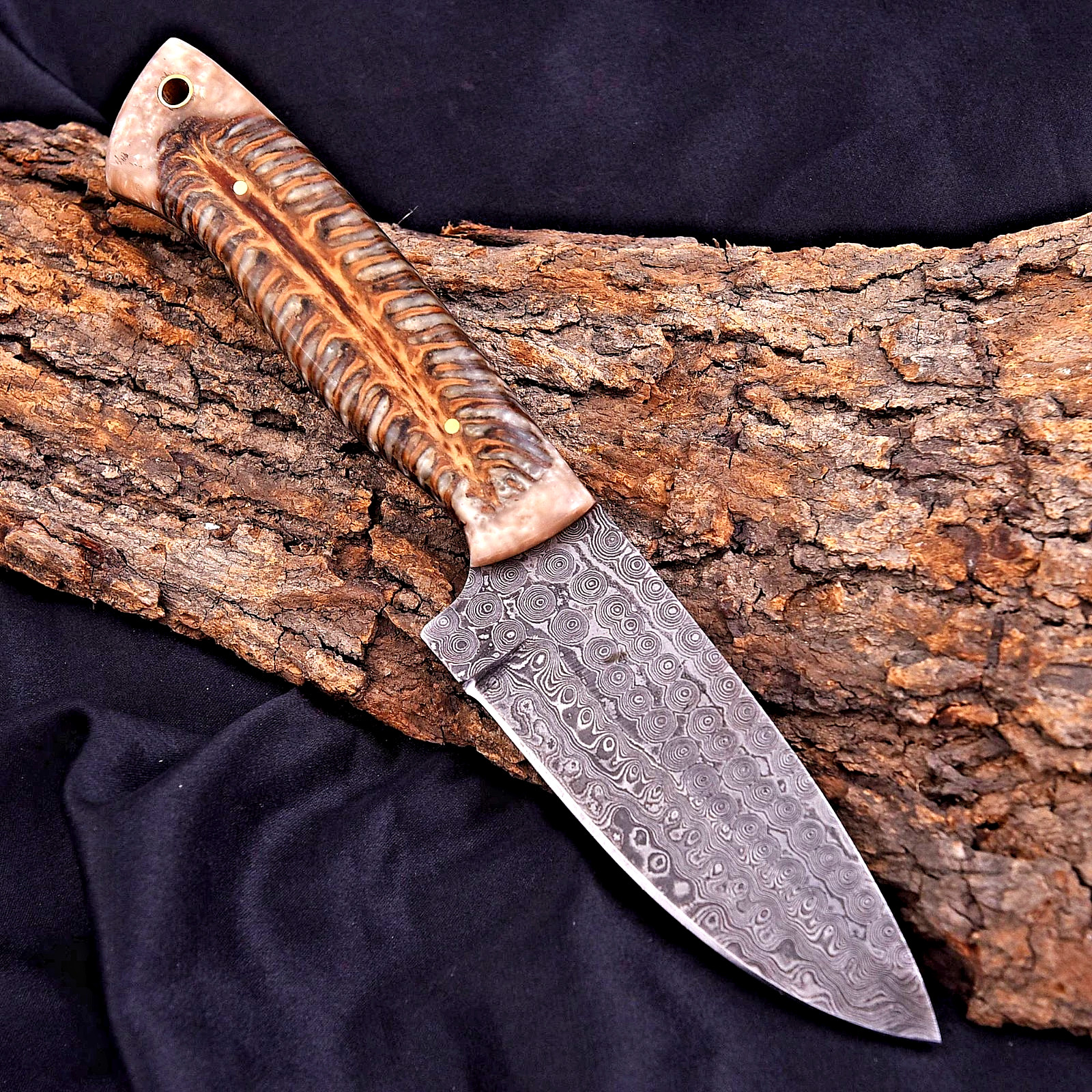 Custom HandMade Forged Damascus Steel Blade Hunting Survival Knife 2934