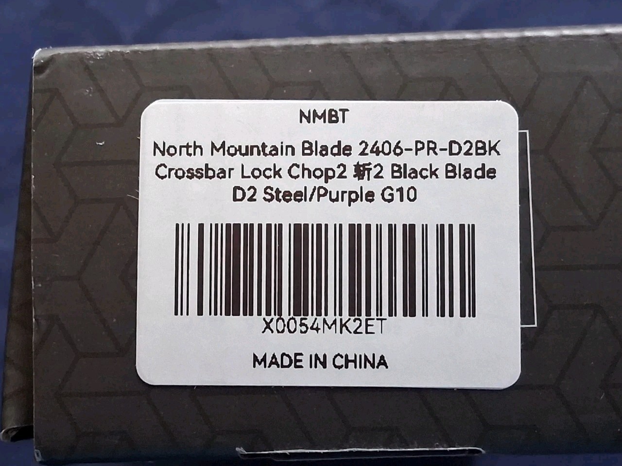 *NEW*🔥 NORTH MOUNTAIN BLADE- Chop 2 Knife w/Black D2 Blade & Purple G10 Handle