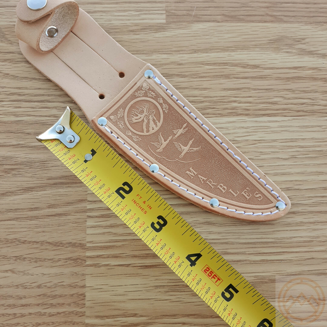 Marbles Sheath Moose Embossed Reproduction Of Classic Marbles Tan Leather 4.25″